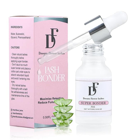 Lash Bonder for Eyelash Extensions Super Bonder for Lashes Extensions Glue Accelerator Adhesive Companion Waterproof Lash Bond Sealant Reduce Fumes 15ml-Pink Aloe