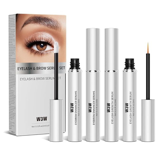Eyelash and Eyebrow Serum Set Nourishing Lash & Brow Serum Pack for Thicker Longer Lashes and Brows Gentle Eyelash Eyebrow Serum Plant Ingredients No Irritating