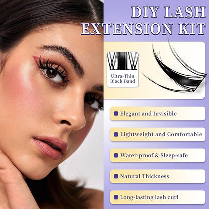 ANURAG Lash Clusters Kit 120PCS - 9-17mm Fairy Manga Anime Eyelash Extensions, Ultra-Thin Black Band Individual Fake Lashes for Natural Look Lash Clusters & Daily Makeup Clusters Set
