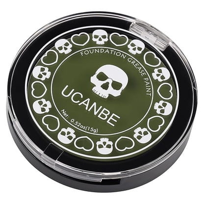 UCANBE Jungle Green Face Body Paint Makeup Foundation, Non-Toxic Cream Greasepaint, Face Painting Kit for for Kids & Adult Halloween Parties, Monster Witch Orcs Hulk Camo Hunting SFX Cosplay Costumes