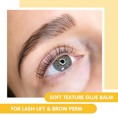 PERMANIA Lash Lift Glue, Eyelash Lifting Adhesives Strong Hold and Perfectly Shaped Eyebrows for Brow Lamination Kit, Lash Lift Balm Bright Colors & Fruity Flavours Fast Drying & Waterproof (Yellow)