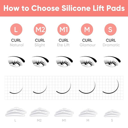 Lash Lift Kit, Eyelash Perm Kit, Semi-Permanent Curling Lash Perm Kit for Quick Lifting, Perming, Curling and Beautify Your Eyelashes, Professional Eyelash Lifting Tools for Salon & Home Use