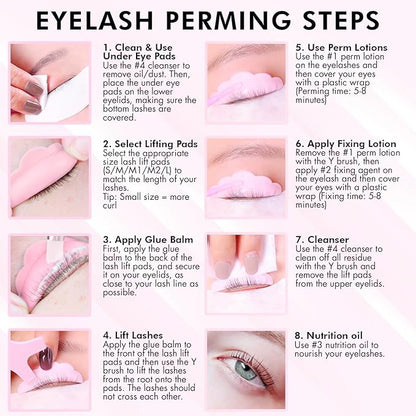 Lash Lift Kit & Eyebrow Lamination Kit, 2-in-1 Solution, At Home Brow Lamination Kit, Beginner/Professional, Eyelash Lift Kit, Lasts 6-8 Weeks, 15 Applications, DIY Brow + Lash Perm Kit