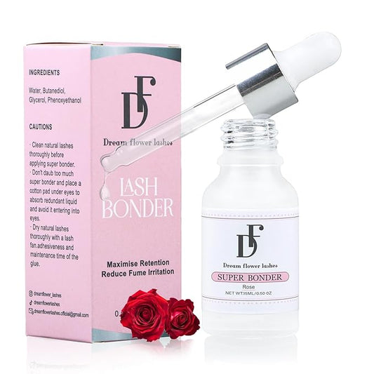 Lash Bonder for Eyelash Extensions Super Bonder for Lashes Extensions Glue Accelerator Adhesive Companion Waterproof Lash Bond Sealant Reduce Fumes 15ml-Pink Rose