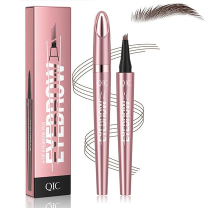 3D Waterproof Microblading Eyebrow Pen,Micro 4 Point Eyebrow Pencil for Women Brown, Long-lasting Natural Smudge-proof Precision Magical Microblade Brow pen (2# Dark Browm)
