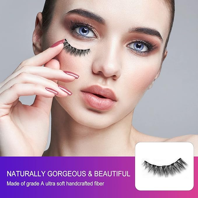 Magnetic Eyelashes with Eyeliner,Magnetic Eyelashes and Lashes Kit,3D 5D False Lashes, 5 Pairs with Tweezers, Easy to Wear-No Glue Needed