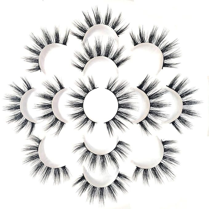 Sunniess 5D Volume False Eyelashes Faux Mink Soft Lashes Makeup Long Cross Handmade Reusable Fake Eyelashes