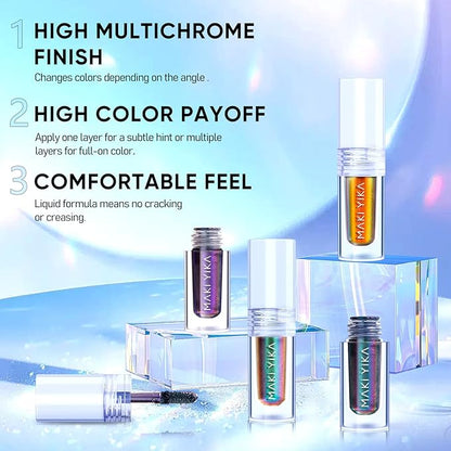 MAKI YIKA Glitter Eyeshadow Gold Liquid Multichrome Eyeshadows Long Lasting Metallic Chameleon Eye Shadow Smudgeproof Holographic Eye Topper Glitters (#7 Bronzer)