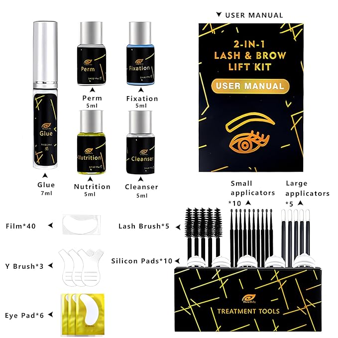 Lash Lift Kit - Professional Eyelash Lift & Perm Kit for Salon-Quality Curls, Long-Lasting Lash Lift & Perm at Home, Gentle DIY Lash Kit with Lash Perm Solutions
