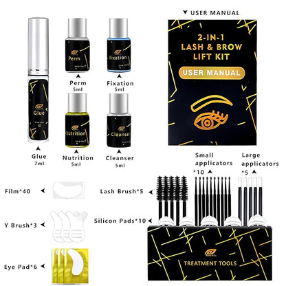 Lash Lift Kit - Professional Eyelash Lift & Perm Kit for Salon-Quality Curls, Long-Lasting Lash Lift & Perm at Home, Gentle DIY Lash Kit with Lash Perm Solutions