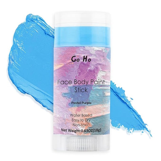 Go Ho Water Based Light Blue Face Body Paint Stick,Non-Toxic Face Painting,Easy-to-use Facepaint for Halloween SFX Corpse Bride Avatar Sally Cosplay Costume Makeup,0.63oz