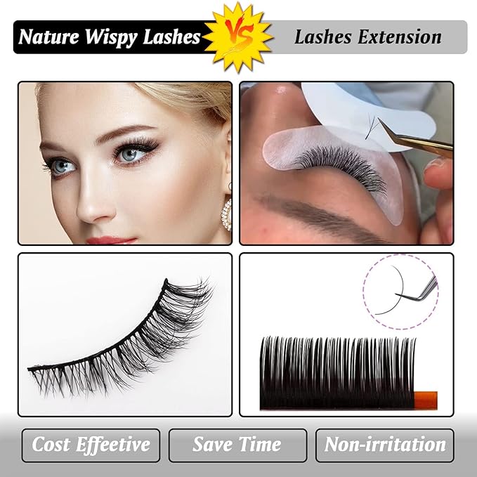 Cat Eye Natural Lashes Wispy False Eyelashes Short Fluffy Fake Lashes - 7 Pairs, ZG93