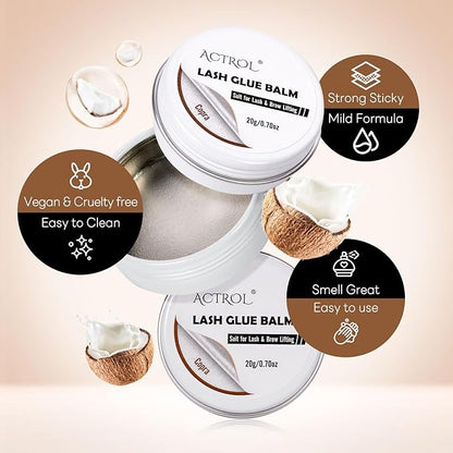Lash Lift Glue Balm Eyelash Copra Lifting Perm Strong Hold Lash&Brow Perm Glue Balm Brow Adhesive Powerful Sticky Brow Lamination 0.71Oz/20G