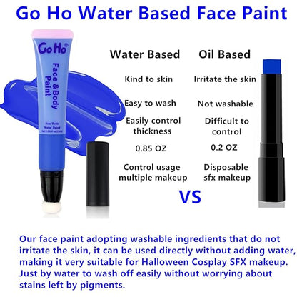 Go Ho Hot Pink Face Paint Stick(0.85oz),Water Based Cream Pink Body Paint Washable,Liquid Concealer,Covers Oil-Free,Halloween Cosplay SFX Foundation Makeup