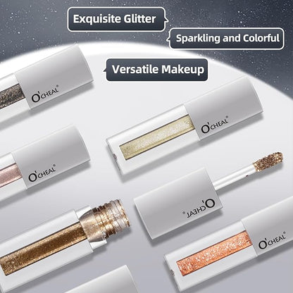 O'CHEAL Shining Liquid Metallic Eyeshadow, Quick-Drying, Long-Lasting, One-Swipe Pigmented Coverage,High Pigment Colored Metallic Eyeshadow Stick Eyeliner 06#