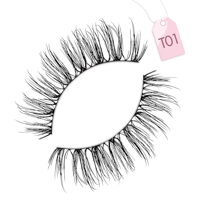 Onlyall Natural Lashes Wispy Lashes Natural Look False Eyelashes Natural Flared Eyelashes False Eye Lashes Soft Fluffy Lashes 7 Pairs T01