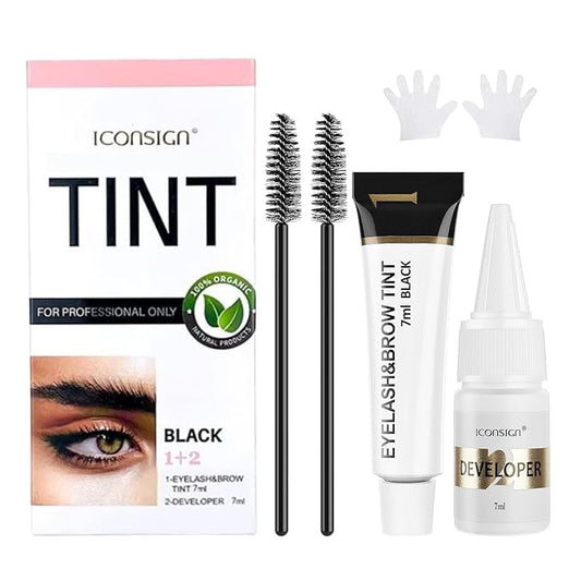 Lash Color Kit - Professional Eyelash and Brow Color Set with Natural Black Effects, Lasts 6 Weeks, Safe & Easy to Use for Salon Home (7ml)