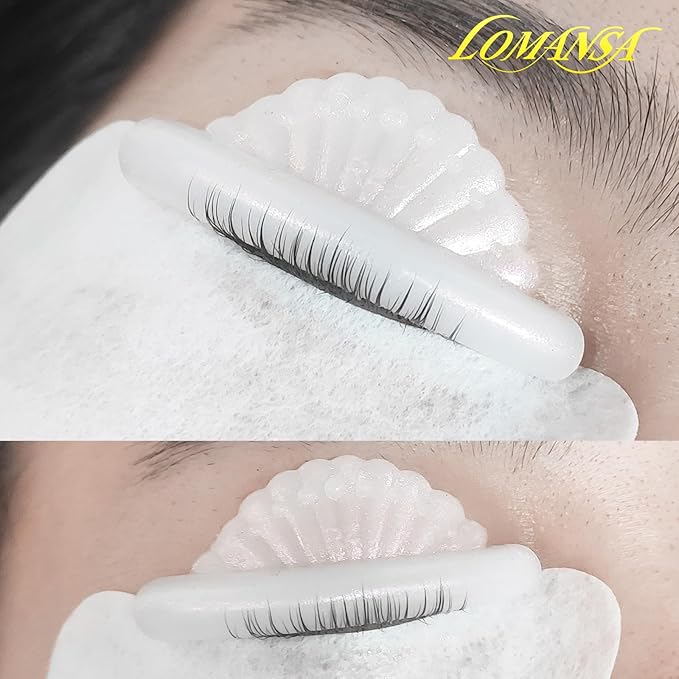 Lash Lift Shields Eyelash Perm Pads Silicone 16Pcs / 8 Sizes Lash Lift Rods Reusable Lifting Pads (White Peal)