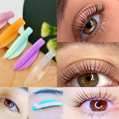 Katya Vinog Lash Lift Shields L Curl - Eyelash Lifting Shield, Bright Lami Lamination Roller, Silicone Perm Rod, No Glue On Eyelids, Soft Perming Pad Set for Lift and Tint - Ribbons & Eye Patches