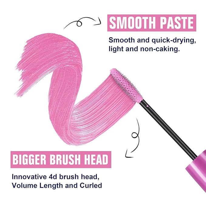 Yellow Mascara Eyelashes Volumizing Lengthening Waterproof Mascara Smudge Proof Longwear Voluminous Curling Defining Eyelash primer tubing non clumping Eye Makeup 04