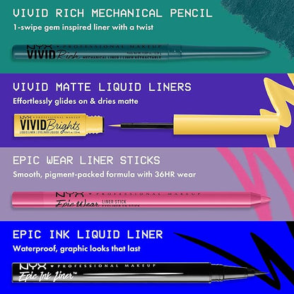 NYX PROFESSIONAL MAKEUP Mechanical Eye Pencil, Vivid Rich Mechanical, Creamy Retractable Eyeliner - Aquamarine Dream, Aqua Green Eyeliner