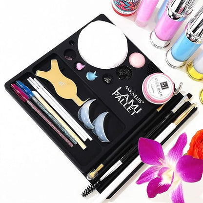 Silicone Palette for Lash Lift Brow Lamination Palette,Silicone Palette for Lash Lift and T-int 9 Function Tray for Eyelash Lifting Brow Lamination,DIY Tint Mixing Tool for Perming Lashes (Black)