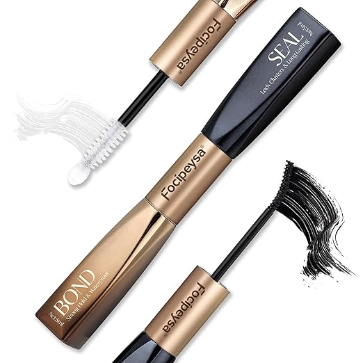 Focipeysa Lash Bond and Seal Waterproof Cluster Glue for Eyelash Extensions - 2-in-1 Strong Hold Individual Lash Glue Mascara for Personal Makeup Use at Home