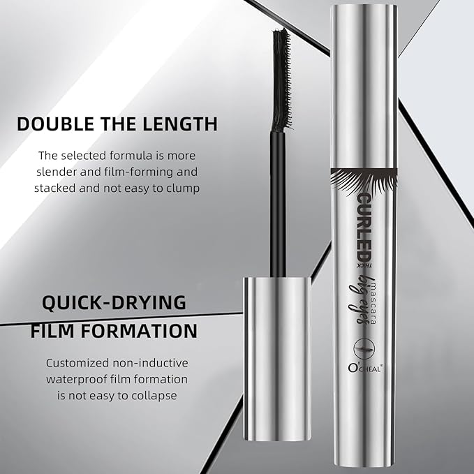 O'CHEAL Full Coverage Lightweight Natural Color CC Cream and 3PCS Black 4D Telescopic Mascara Waterproof