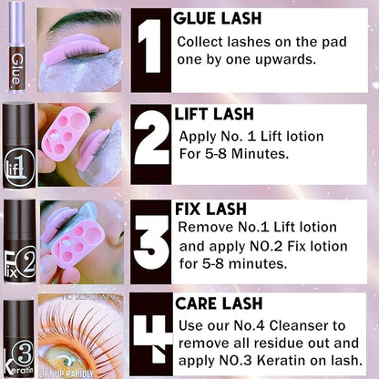 Lash Lift Kit, Strong Eyelash Lifting 3 Minutes Brow Lamination At Home, DIY Eyelash Perm Easily 10 ml Airless Pump More than 15 Applications Make Eyes Beautiful For 6 Weeks
