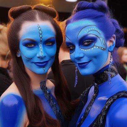 BOBISUKA Blue Face Body Paint Stick Dark Blue Eye Black Sticks for Sports Water Based Face Painting Kit Quick Drying Foundation Makeup for Halloween Avatar Mystique Smurf Cosplay SFX Costume Party