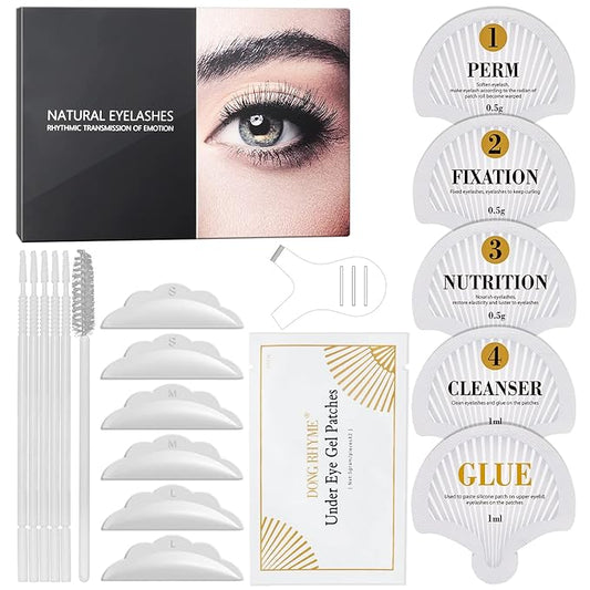 Lash Lift Kit, Sachet Eyelash Perm Kit, 2 In 1 Lash Brow Lamination Kit, Semi-Permanent Eyebrow Eyelash Lifting Curling Perming Professional for Salon DIY at Home by DONG RHYME