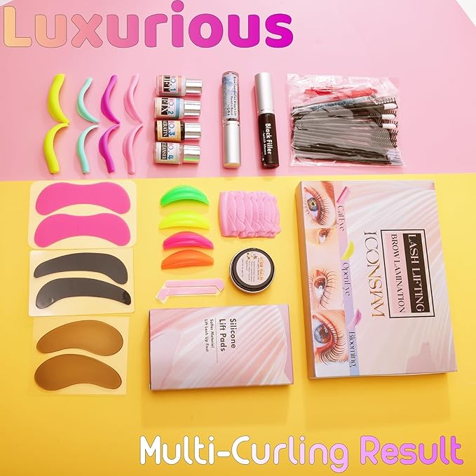 Lash Lift Kit Fast 7 Minutes Eyelash Perm Brow Lamination Set 2 In 1 Multi-Curler Form Lifting Result Open Eye/Cat Eye/Bloom Eyelash Lami Lamination Look 6 Weeks On Eyes- Durable Perming Lashes