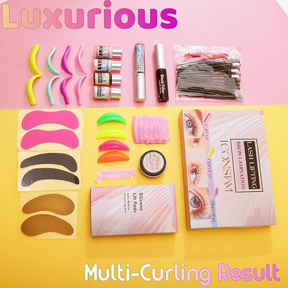 Lash Lift Kit Fast 7 Minutes Eyelash Perm Brow Lamination Set 2 In 1 Multi-Curler Form Lifting Result Open Eye/Cat Eye/Bloom Eyelash Lami Lamination Look 6 Weeks On Eyes- Durable Perming Lashes