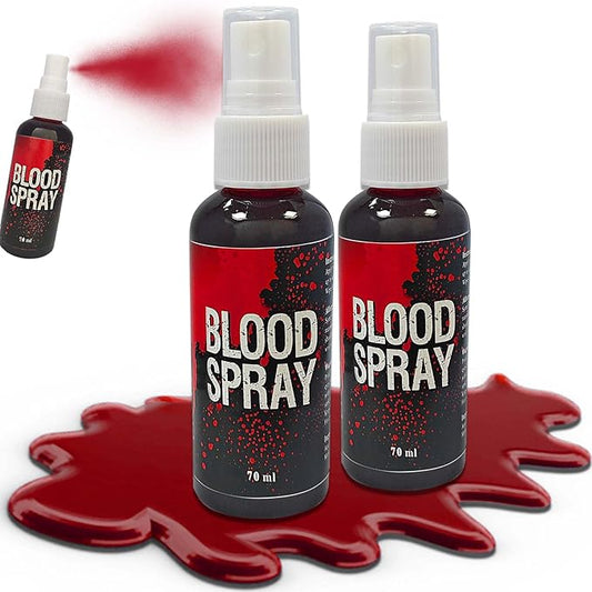 2 Pcs Fake Blood Spray,2.46 oz Fake Blood Makeup,Halloween Liquid Fake Blood Washable Splatter Sfx Makeup Kit,Suitable for Clothes Zombie Vampire Halloween Makeup Kit