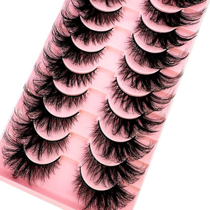 HBZGTLAD Soft Mink Eyelashes 3D Curl Winged End Eye Elongated Fake Lashes Thick Handmade Natural False Eyelash Messy Cross Lash Wholesale (AD-16)