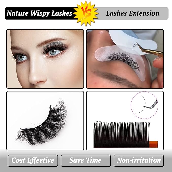 Fluffy Long False Eyelashes Wispy 3D Faux Mink Lashes Pack Thick Fake Eye Lashes Strip - 7 Pairs, Z87