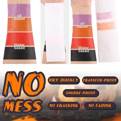 BOBISUKA Silver Face Body Paint Water Based Full Body Paint Sticks Blendable Face Painting Kit Metallic Sliver eye black stick Quick Drying Foundation Makeup for Halloween Cosplay SFX Costume Party