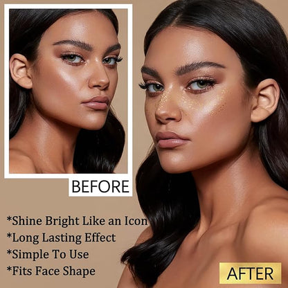 6 Sheets Gold Glitter Freckles Face Tattoo, Sparkle Freckles, Gold Face Speckles Patches, Face Glitter Makeup Patches, Waterproof Face Glitter Patches for Women Girls