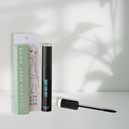 Lash Next Door Water Resistant Mascara Black Volume and Length - No Clump Volumizing Mascara for Thickening and Lengthening - Smudge Proof Lashes by Brooklyn and Bailey (1 Pack)