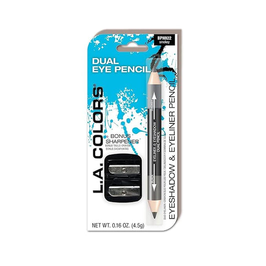 L.A. COLORS Dual Liner & Shadow Pencil w/Sharpener (carded), Smokey CBPN922
