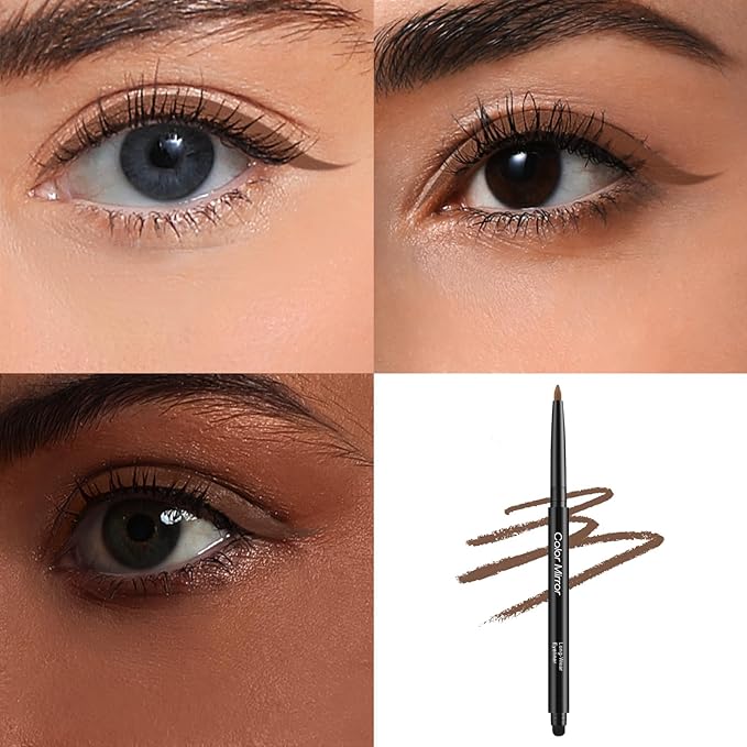 Smudge Proof Eyeliner, Waterproof Retractable Eye liner with Brush, Matte and Shimmer Eyeliner Pencil, Creamy Texture, Long lasting & Smooth(30 Acorn Matte)