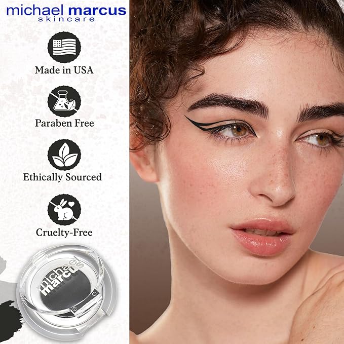 michael marcus Makeup Cake Eye Liner (Kohl) - Water Activated Dry Pressed, Long-Lasting, Vibrant Color & Smudge Resistant Eyeliner - Cruelty & Paraben Free - For Beginner & Pro Makeup Artist