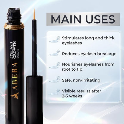 Abera Misan Eyelash Growth Serum (Upgrade Version) - Natural Lash Booster and Lash Enhancer, Regenerating and Nourishing Lashes Longer and Thicker (3. Set of 3 with Gift)
