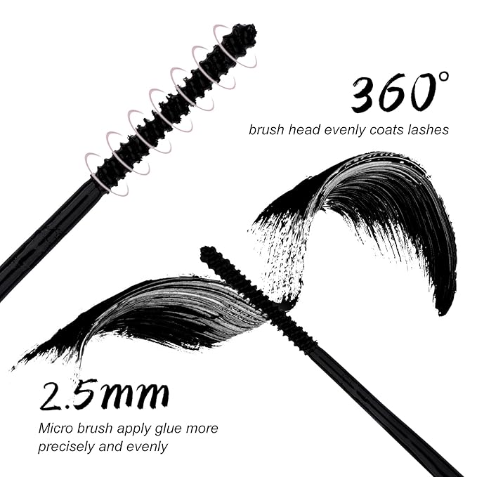 Individual Lash Glue Black Lash Bond DIY Lash Extension Glue Waterproof Cluster Lash Glue Long Lasting 48-72 Hours Eyelash Glue with Mascara Wand Eyelash Extension Glue