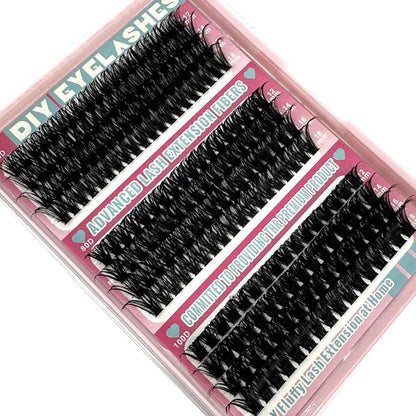 HBZGTLAD Fluffy Cluster Lashes 40D60D80D100D120D Natural Thick Eyelash Clusters D Curl Individual Lashes DIY Eyelashes Extension (216pcs 60D+80D+100D)