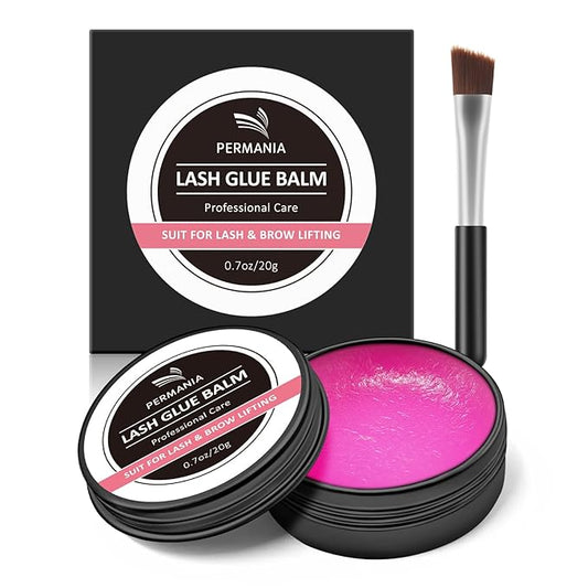 PERMANIA Lash Lift Glue Balm, Lash Lift Adhesive New Brow Lamination Glue Soft Fruity Strong Viscosity and Water Solubility for Lash Lift Kit (Rose Peach)