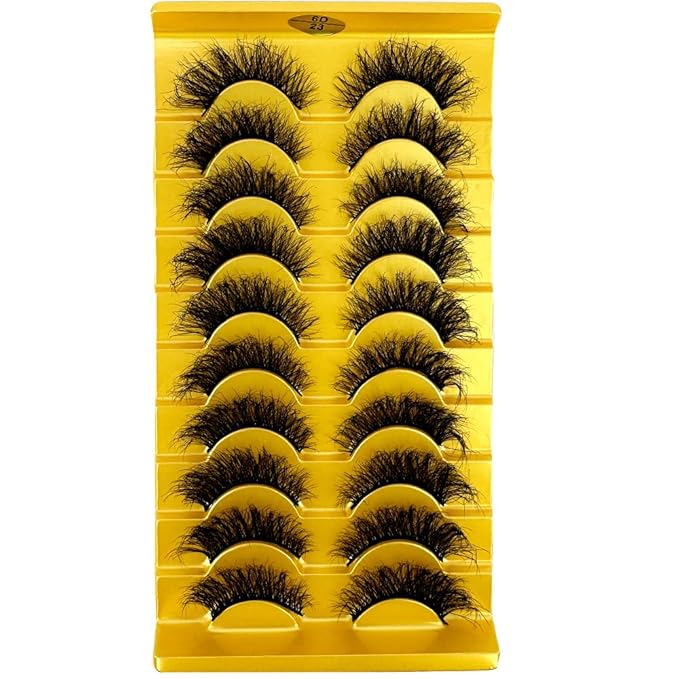 HBZGTLAD Soft Mink Eyelashes 3D Curl Winged End Eye Elongated Fake Lashes Thick Handmade Natural False Eyelash Messy Cross Lash Wholesale (6D23)