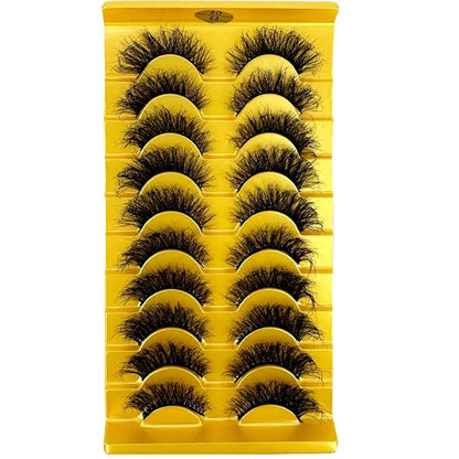 HBZGTLAD Soft Mink Eyelashes 3D Curl Winged End Eye Elongated Fake Lashes Thick Handmade Natural False Eyelash Messy Cross Lash Wholesale (6D23)