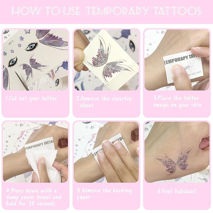 37 PCS Glitter Birthday Party Temporary Face Tattoo For Kids Fake Tattoos Stickers For Birthday Parties Suitable For Boys And Girls Cards Gift Party Decorations Birthday Surprises