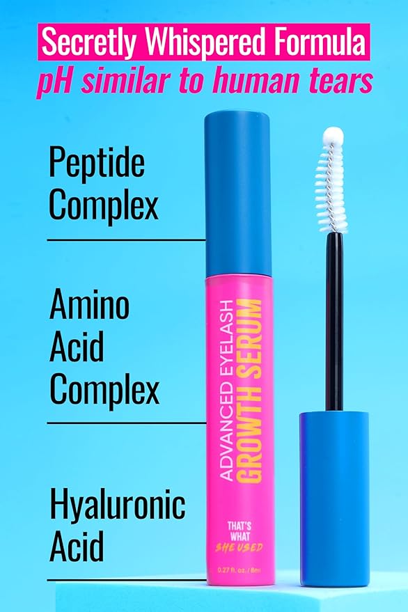 [K-Beauty] That's What She Used Advanced Eyelash Growth Serum and Brow Enhancer | Longer, Thicker & Fuller Voluminous Eyelash Serum to Grow Lashes | Paraben, Gluten Free (8ml, 0.27 fl oz)